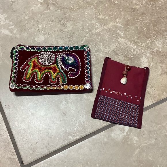 🍒 5PC PURSE SET BOHO INDIA BAG BUNDLE CROSSBODY BEAD EMBROIDERY INDIAN DESIGNER - Picture 5 of 13